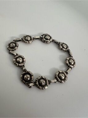 Georg Jensen Denmark Sterling silver flower bracelet